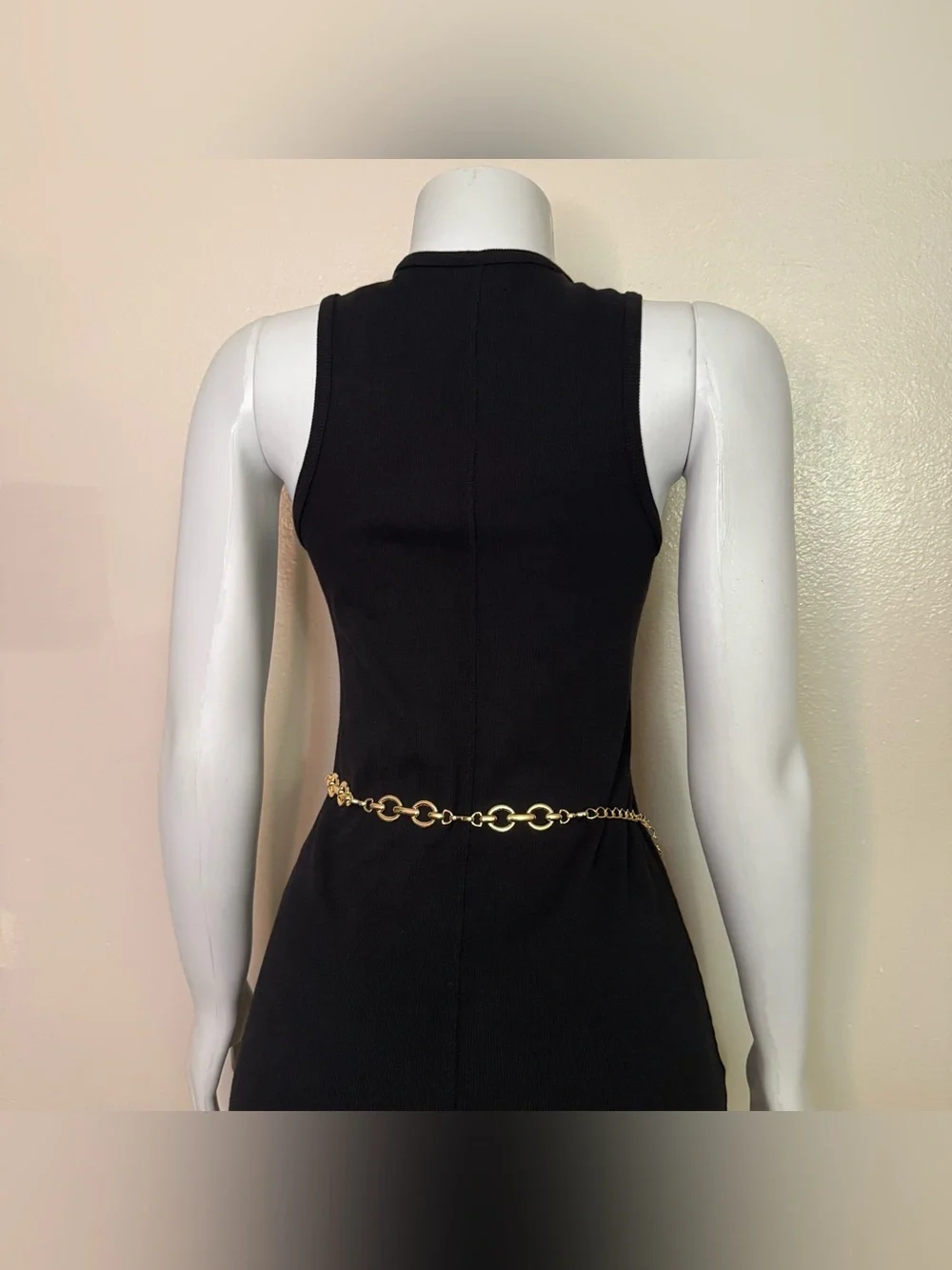 Gold tone metal oval links chain belt